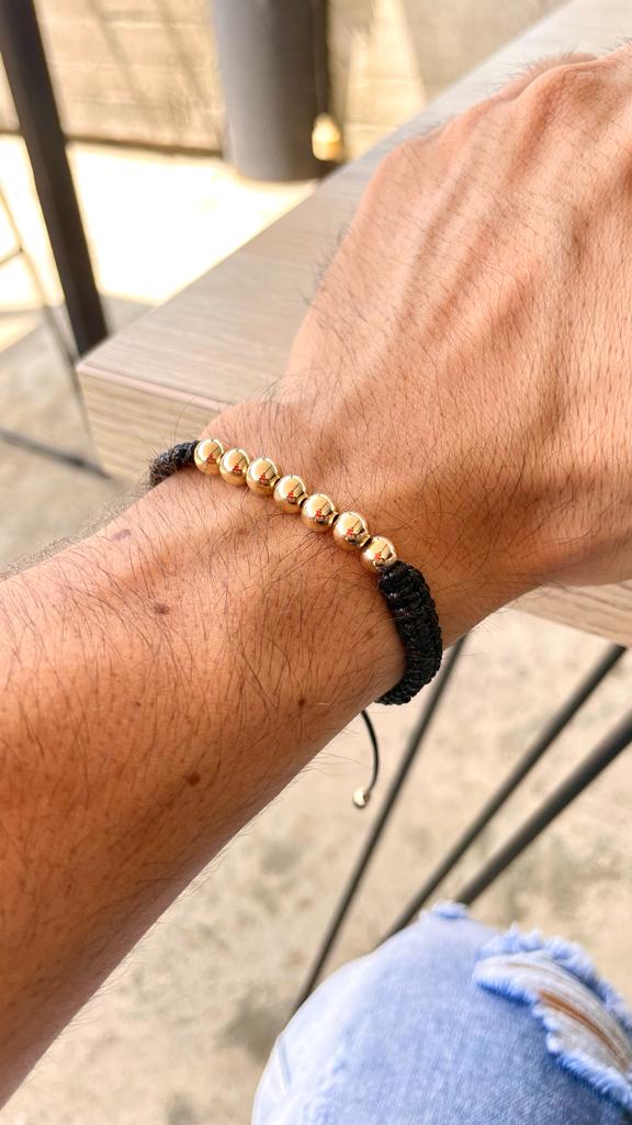 Pareja Pulsera Tejida Oro Láminado