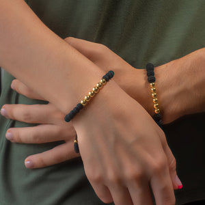 Pareja Pulsera Golden & Black