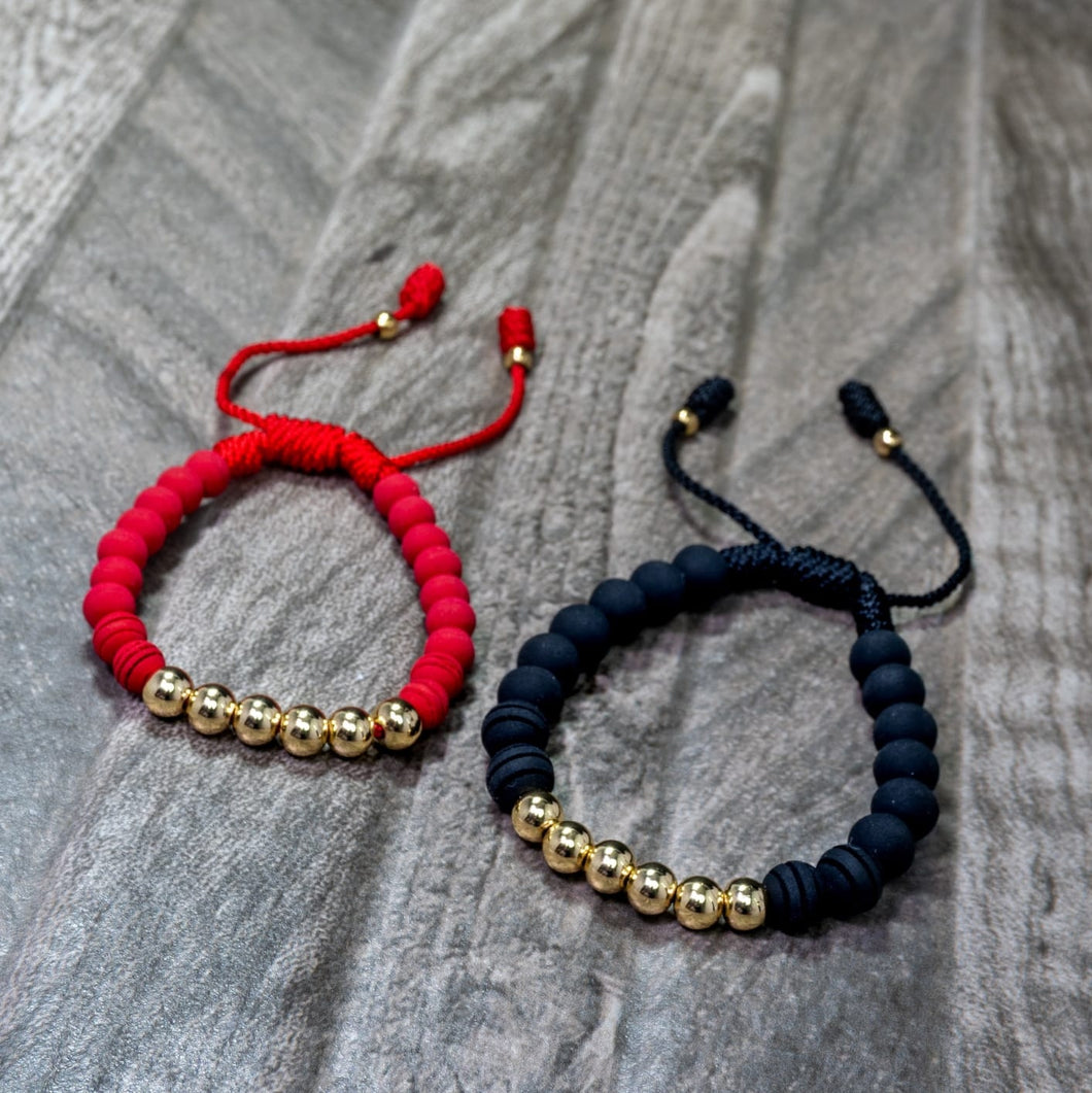 Pareja Pulsera Golden Black & Red