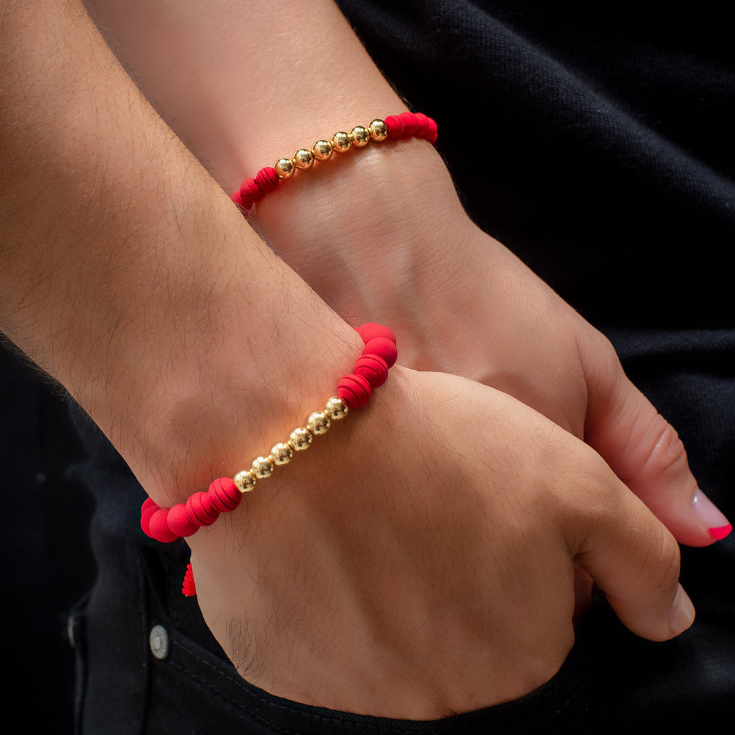 Pareja Pulsera Golden & Red