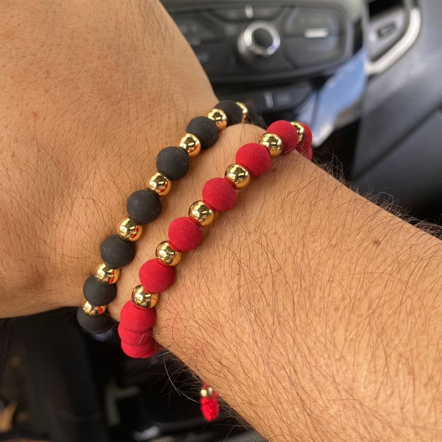 Pulsera Lavys Pareja Black & Red