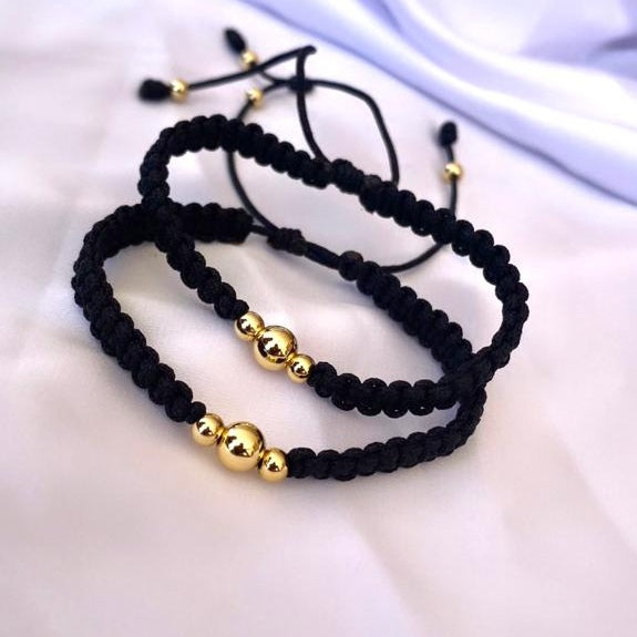 Pareja Pulsera Tejida Black x 2