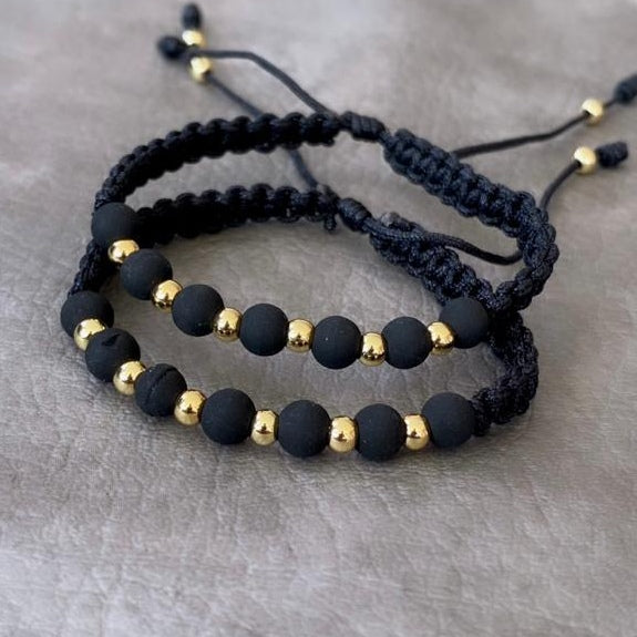 Pareja Pulsera Tejida Black x2