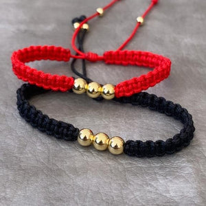 Pareja Pulsera Tejida Black & Red