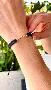 Pareja Pulsera Tejida Oro Láminado