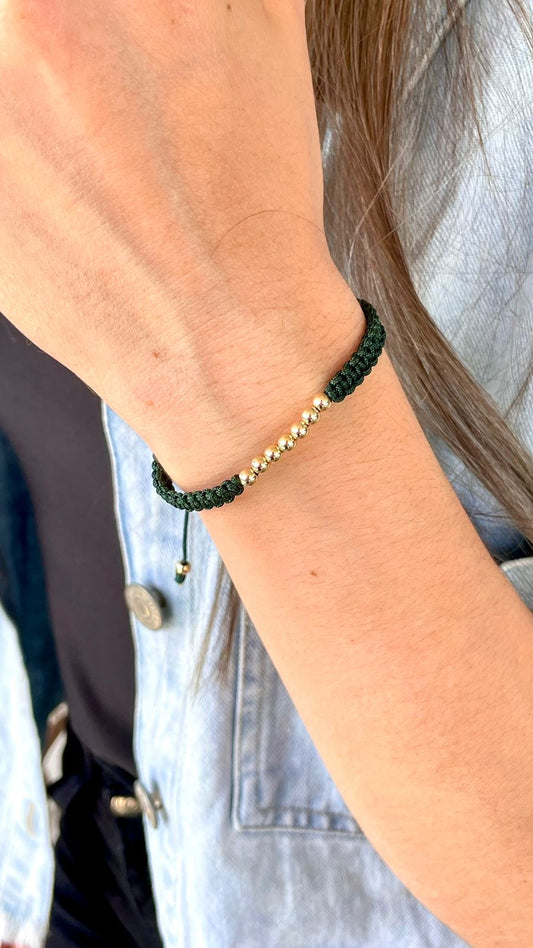 Pulsera Tejida Dama Oro Láminado