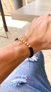 Pareja Pulsera Tejida Oro Láminado