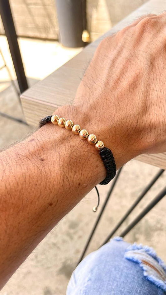 Pulsera Tejida Caballero Oro Láminado