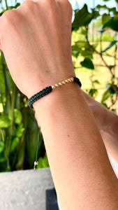 Pareja Pulsera Tejida Oro Láminado