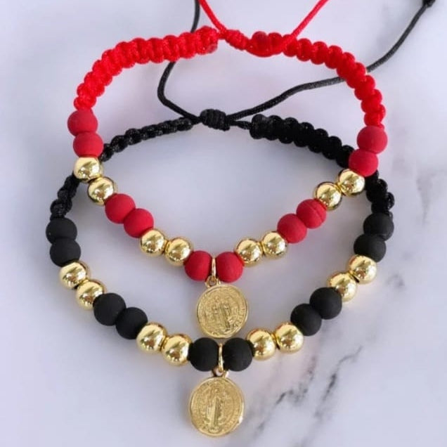 Pareja Pulsera San Benito Black & Red