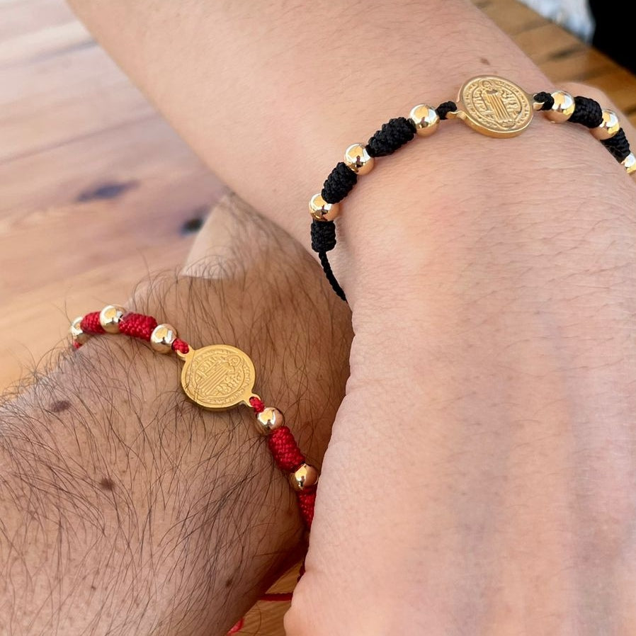 Pareja Pulsera San Benito Black & Red x2