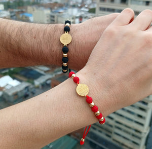 Pareja Pulsera San Benito Black & Red