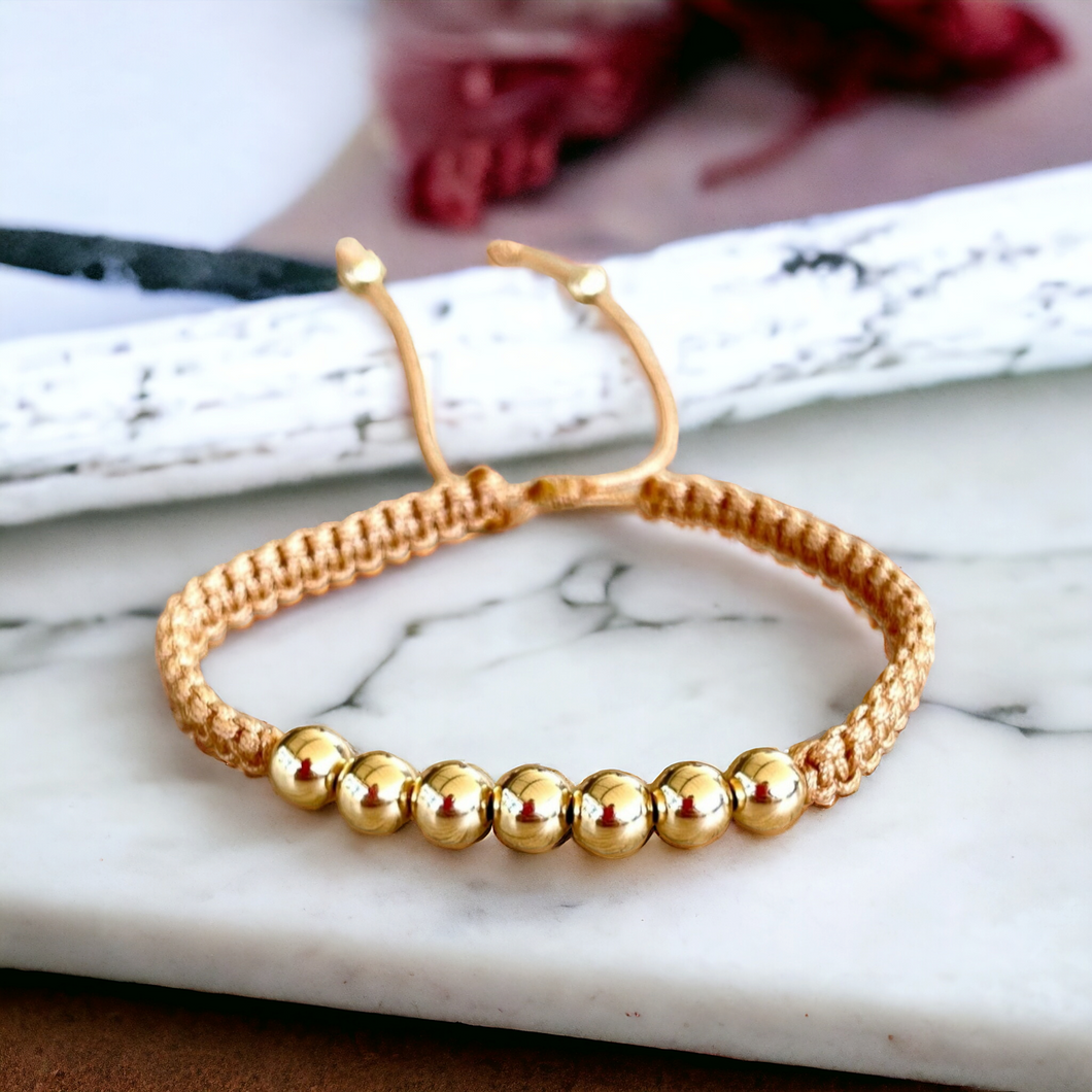 Pulsera Tejida Caballero Oro Láminado