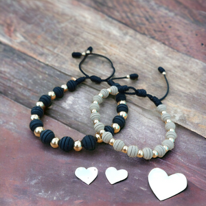 Pareja Pulsera Black & Beige